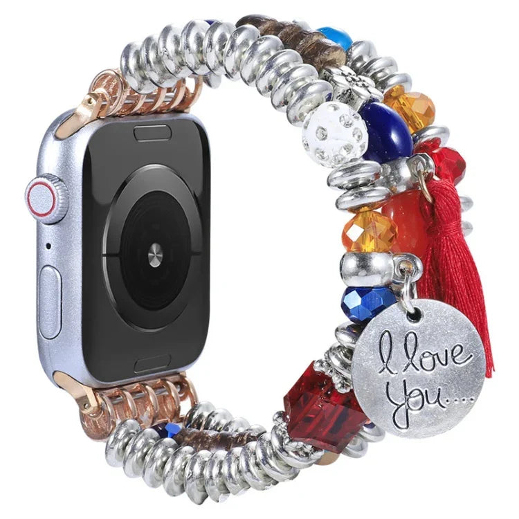 Dây đồng hồ hạt tua rua cho Apple Watch Series, 7 41mm / 6&SE&5&4 40mm / 3&2&1 38mm, 7 45mm / 6&SE&5&4 44mm / 3&2&1 42mm