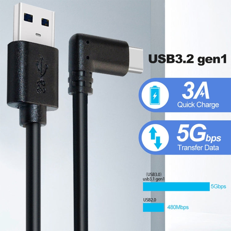 Cáp kết nối VR USB 3.2 Gen1 Type-C sang USB 3.2 Gen1 Type-C góc đơn cho Oculus Quest 1 / 2, dài 3m góc đơn