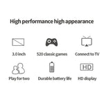 Máy chơi game cầm tay cổ điển S8 màn hình 3,0 inch tích hợp 520 trò chơi, S8 / Xanh quân đội, S8 / Đen, S8 / Xanh dương