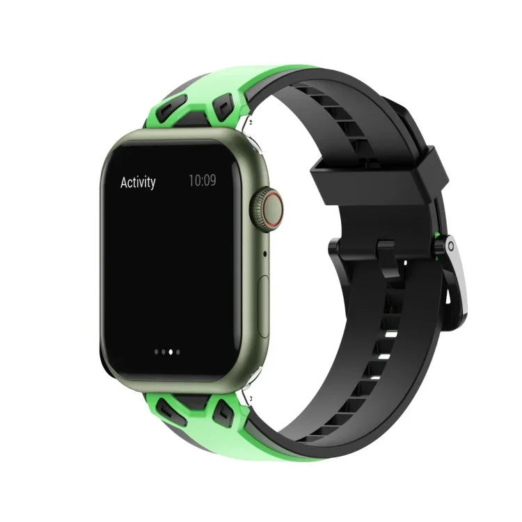 Dây đồng hồ silicone hai màu cho Apple Watch Series, 7 41mm / 6&SE&5&4 40mm / 3&2&1 38mm, 7 45mm / 6&SE&5&4 44mm / 3&2&1 42mm