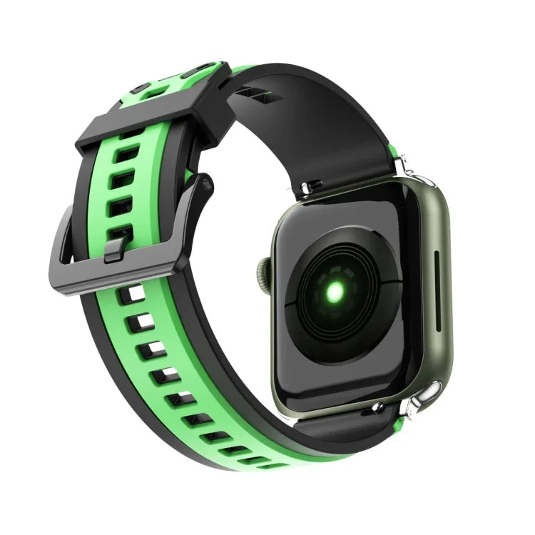 Dây đồng hồ silicone hai màu cho Apple Watch Series, 7 41mm / 6&SE&5&4 40mm / 3&2&1 38mm, 7 45mm / 6&SE&5&4 44mm / 3&2&1 42mm