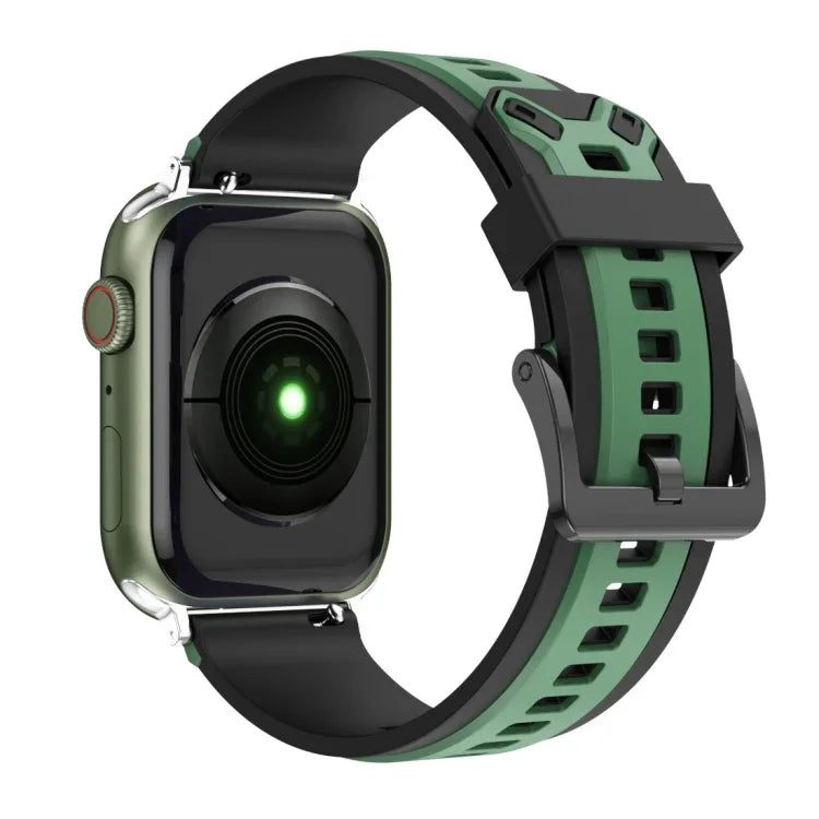 Dây đồng hồ silicone hai màu cho Apple Watch Series, 7 41mm / 6&SE&5&4 40mm / 3&2&1 38mm, 7 45mm / 6&SE&5&4 44mm / 3&2&1 42mm