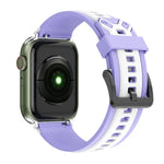 Dây đồng hồ silicone hai màu cho Apple Watch Series, 7 41mm / 6&SE&5&4 40mm / 3&2&1 38mm, 7 45mm / 6&SE&5&4 44mm / 3&2&1 42mm