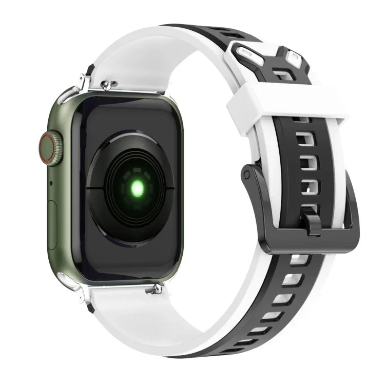 Dây đồng hồ silicone hai màu cho Apple Watch Series, 7 41mm / 6&SE&5&4 40mm / 3&2&1 38mm, 7 45mm / 6&SE&5&4 44mm / 3&2&1 42mm