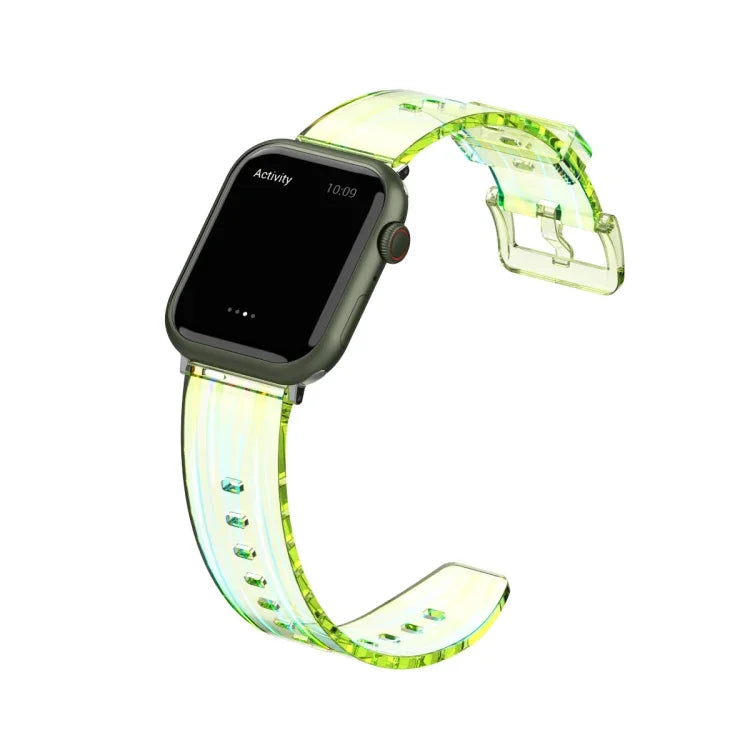 Dây đồng hồ silicone trong suốt Aurora cho Apple Watch Series, 7 41mm / 6&SE&5&4 40mm / 3&2&1 38mm, 7 45mm / 6&SE&5&4 44mm / 3&2&1 42mm