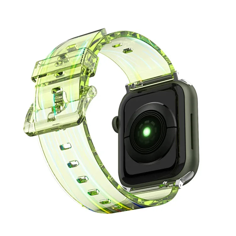 Dây đồng hồ silicone trong suốt Aurora cho Apple Watch Series, 7 41mm / 6&SE&5&4 40mm / 3&2&1 38mm, 7 45mm / 6&SE&5&4 44mm / 3&2&1 42mm