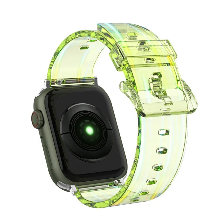 Dây đồng hồ silicone trong suốt Aurora cho Apple Watch Series, 7 41mm / 6&SE&5&4 40mm / 3&2&1 38mm, 7 45mm / 6&SE&5&4 44mm / 3&2&1 42mm
