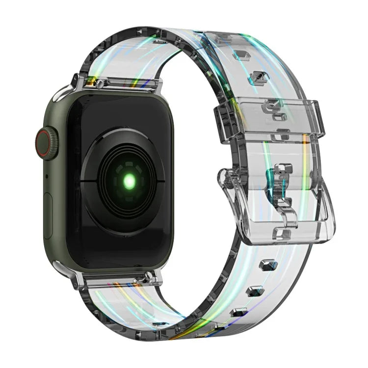 Dây đồng hồ silicone trong suốt Aurora cho Apple Watch Series, 7 41mm / 6&SE&5&4 40mm / 3&2&1 38mm, 7 45mm / 6&SE&5&4 44mm / 3&2&1 42mm