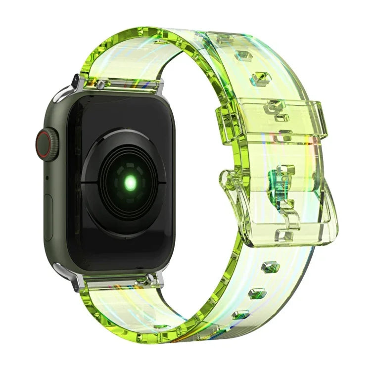 Dây đồng hồ silicone trong suốt Aurora cho Apple Watch Series, 7 41mm / 6&SE&5&4 40mm / 3&2&1 38mm, 7 45mm / 6&SE&5&4 44mm / 3&2&1 42mm