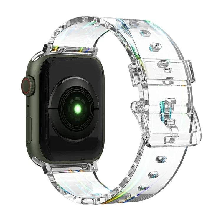 Dây đồng hồ silicone trong suốt Aurora cho Apple Watch Series, 7 41mm / 6&SE&5&4 40mm / 3&2&1 38mm, 7 45mm / 6&SE&5&4 44mm / 3&2&1 42mm
