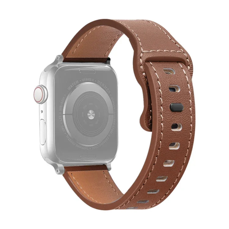 Dây đồng hồ da bò khóa bướm cho Apple Watch Series, 7 41mm / 6&SE&5&4 40mm / 3&2&1 38mm, 7 45mm / 6&SE&5&4 44mm / 3&2&1 42mm