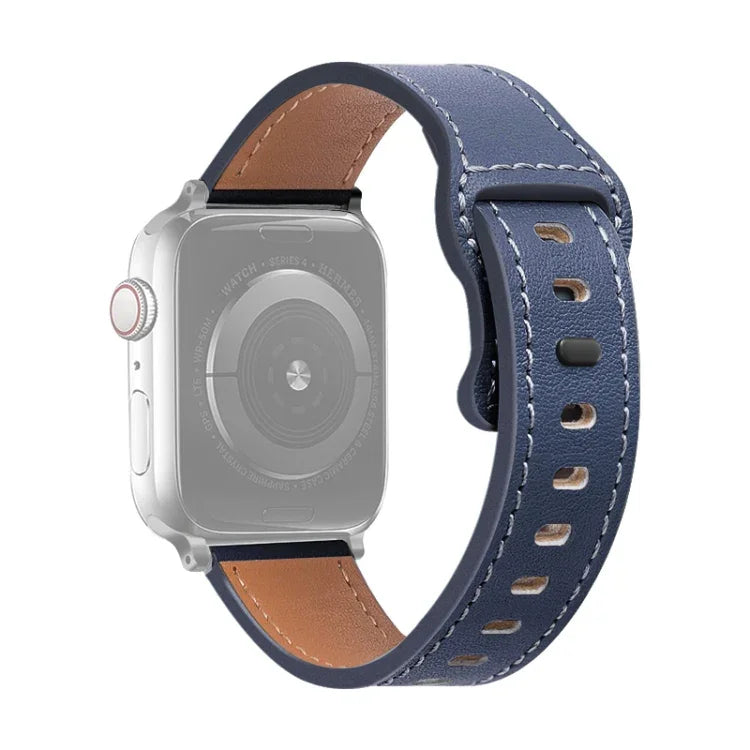 Dây đồng hồ da bò khóa bướm cho Apple Watch Series, 7 41mm / 6&SE&5&4 40mm / 3&2&1 38mm, 7 45mm / 6&SE&5&4 44mm / 3&2&1 42mm