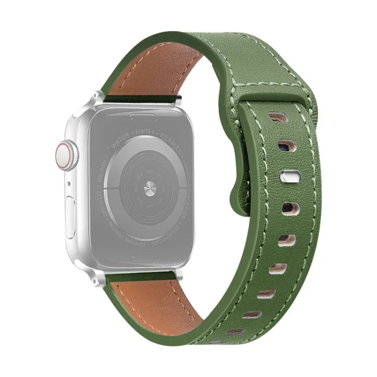 Dây đồng hồ da bò khóa bướm cho Apple Watch Series, 7 41mm / 6&SE&5&4 40mm / 3&2&1 38mm, 7 45mm / 6&SE&5&4 44mm / 3&2&1 42mm