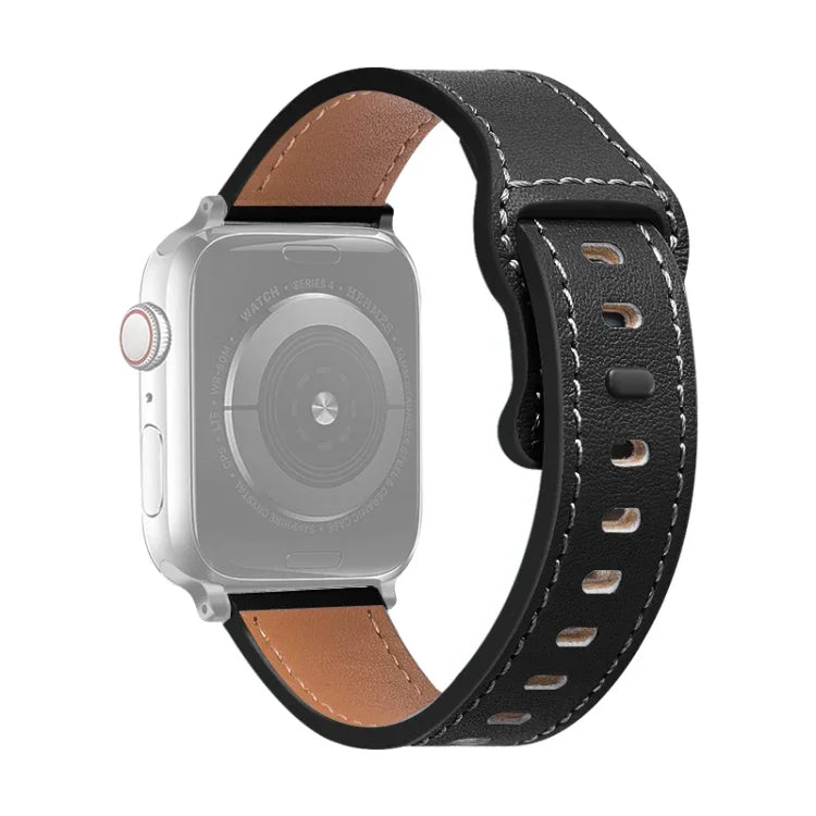 Dây đồng hồ da bò khóa bướm cho Apple Watch Series, 7 41mm / 6&SE&5&4 40mm / 3&2&1 38mm, 7 45mm / 6&SE&5&4 44mm / 3&2&1 42mm