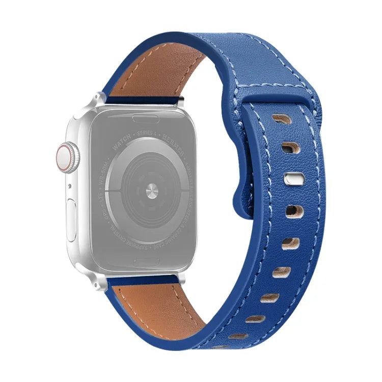 Dây đồng hồ da bò khóa bướm cho Apple Watch Series, 7 41mm / 6&SE&5&4 40mm / 3&2&1 38mm, 7 45mm / 6&SE&5&4 44mm / 3&2&1 42mm