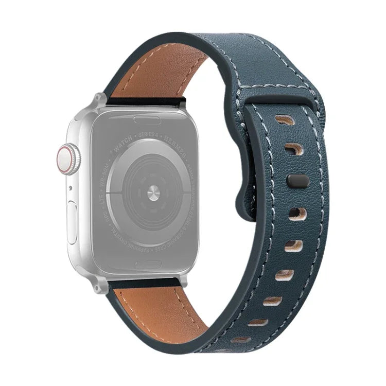 Dây đồng hồ da bò khóa bướm cho Apple Watch Series, 7 41mm / 6&SE&5&4 40mm / 3&2&1 38mm, 7 45mm / 6&SE&5&4 44mm / 3&2&1 42mm