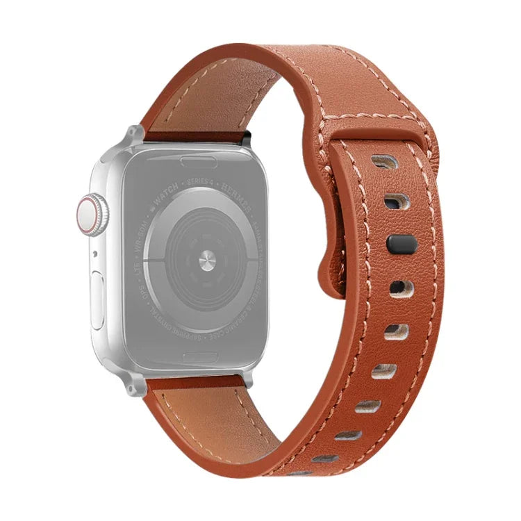 Dây đồng hồ da bò khóa bướm cho Apple Watch Series, 7 41mm / 6&SE&5&4 40mm / 3&2&1 38mm, 7 45mm / 6&SE&5&4 44mm / 3&2&1 42mm