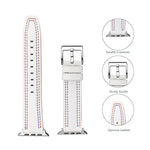 Dây đồng hồ da ba dòng cho Apple Watch Series, 7 41mm / 6&SE&5&4 40mm / 3&2&1 38mm, 7 45mm / 6&SE&5&4 44mm / 3&2&1 42mm