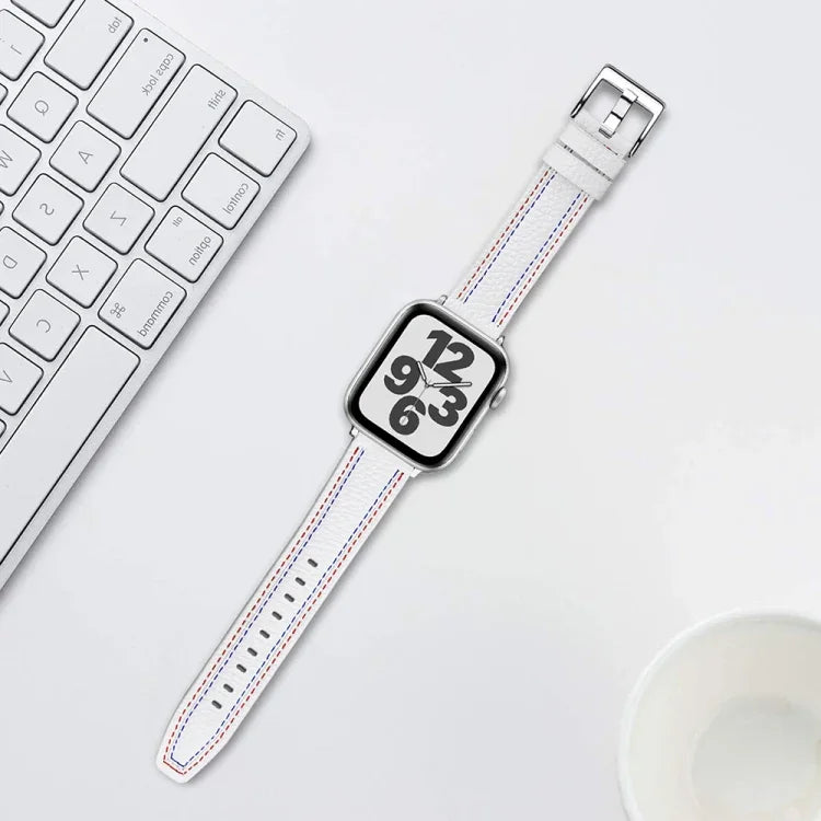 Dây đồng hồ da ba dòng cho Apple Watch Series, 7 41mm / 6&SE&5&4 40mm / 3&2&1 38mm, 7 45mm / 6&SE&5&4 44mm / 3&2&1 42mm