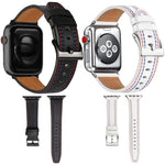 Dây đồng hồ da ba dòng cho Apple Watch Series, 7 41mm / 6&SE&5&4 40mm / 3&2&1 38mm, 7 45mm / 6&SE&5&4 44mm / 3&2&1 42mm