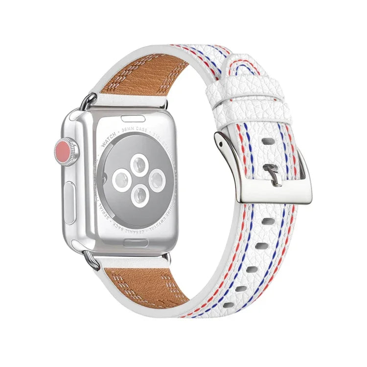 Dây đồng hồ da ba dòng cho Apple Watch Series, 7 41mm / 6&SE&5&4 40mm / 3&2&1 38mm, 7 45mm / 6&SE&5&4 44mm / 3&2&1 42mm
