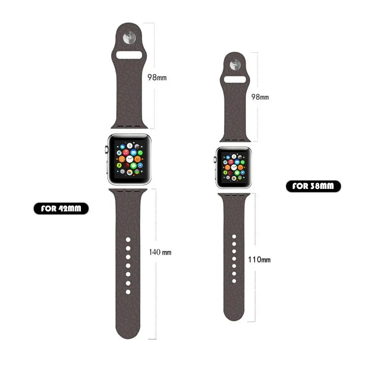 Dây đồng hồ silicone dập nổi họa tiết báo cho Apple Watch Series, 7 41mm / 6&SE&5&4 40mm / 3&2&1 38mm, 7 45mm / 6&SE&5&4 44mm / 3&2&1 42mm