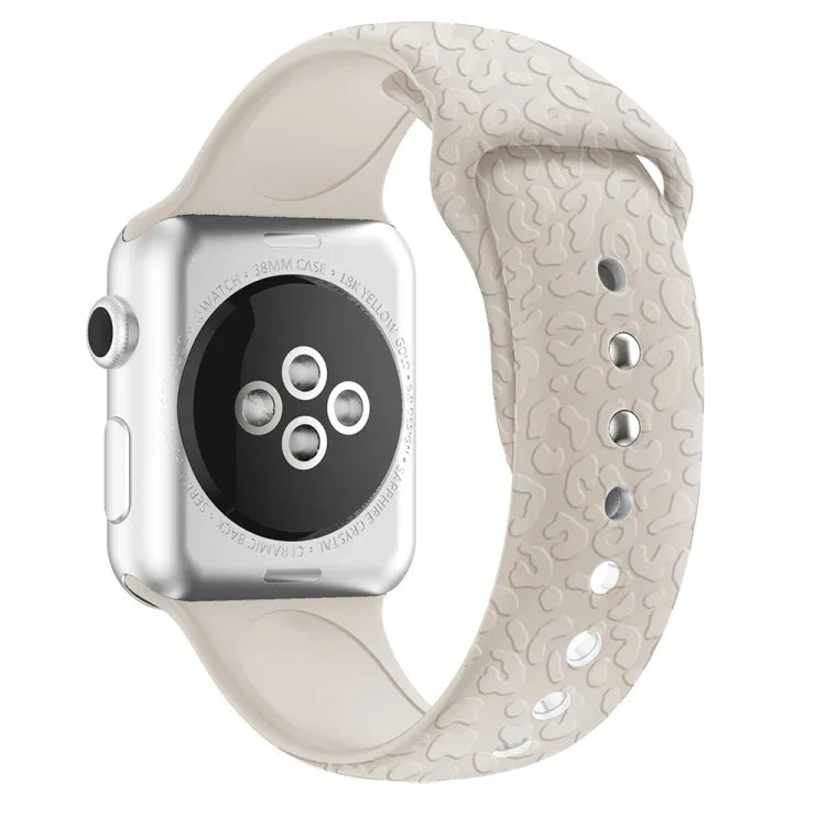 Dây đồng hồ silicone dập nổi họa tiết báo cho Apple Watch Series, 7 41mm / 6&SE&5&4 40mm / 3&2&1 38mm, 7 45mm / 6&SE&5&4 44mm / 3&2&1 42mm