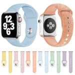 Dây đồng hồ silicone dập nổi họa tiết bướm yêu hoa cho Apple Watch Series, 7 41mm / 6&SE&5&4 40mm / 3&2&1 38mm