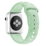 Dây đồng hồ silicone dập nổi họa tiết cỏ bốn lá cho Apple Watch Series, 7 45mm / 6&SE&5&4 44mm / 3&2&1 42mm, 7 41mm / 6&SE&5&4 40mm / 3&2&1 38mm