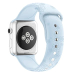Dây đồng hồ silicone dập nổi họa tiết cỏ bốn lá cho Apple Watch Series, 7 45mm / 6&SE&5&4 44mm / 3&2&1 42mm, 7 41mm / 6&SE&5&4 40mm / 3&2&1 38mm