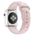 Dây đồng hồ silicone dập nổi họa tiết cỏ bốn lá cho Apple Watch Series, 7 45mm / 6&SE&5&4 44mm / 3&2&1 42mm, 7 41mm / 6&SE&5&4 40mm / 3&2&1 38mm