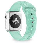 Dây đồng hồ silicone dập nổi họa tiết hoa hướng dương cho Apple Watch Series, 7 41mm / 6&SE&5&4 40mm / 3&2&1 38mm, 7 45mm / 6&SE&5&4 44mm / 3&2&1 42mm