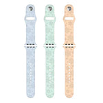 Dây đồng hồ silicone dập nổi họa tiết bông tuyết cho Apple Watch Series, 7 41mm / 6&SE&5&4 40mm / 3&2&1 38mm, 7 45mm / 6&SE&5&4 44mm / 3&2&1 42mm
