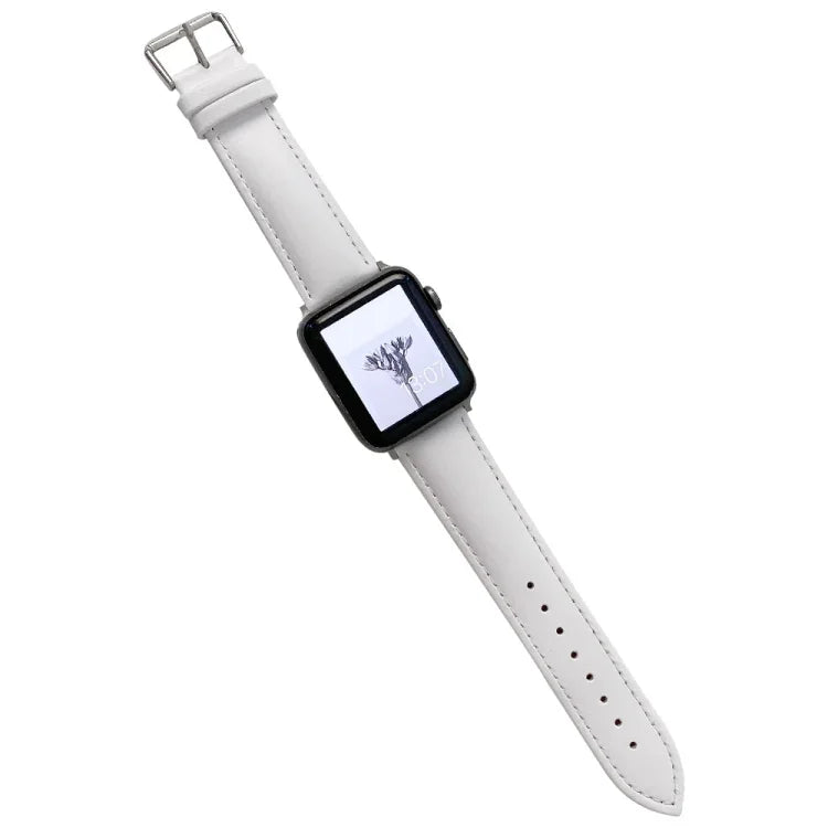 Dây đồng hồ da bóng cho Apple Watch Series, 7 41mm / 6&SE&5&4 40mm / 3&2&1 38mm, 7 45mm / 6&SE&5&4 44mm / 3&2&1 42mm