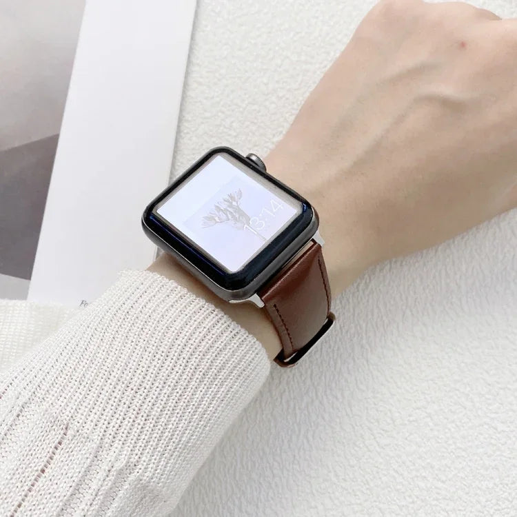 Dây đồng hồ da bóng cho Apple Watch Series, 7 41mm / 6&SE&5&4 40mm / 3&2&1 38mm, 7 45mm / 6&SE&5&4 44mm / 3&2&1 42mm