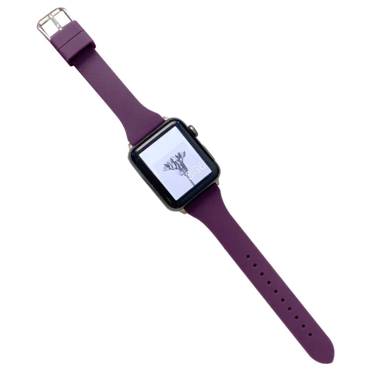 Dây đồng hồ silicone eo nhỏ cho Apple Watch Series, 7 41mm / 6&SE&5&4 40mm / 3&2&1 38mm, 7 45mm / 6&SE&5&4 44mm / 3&2&1 42mm