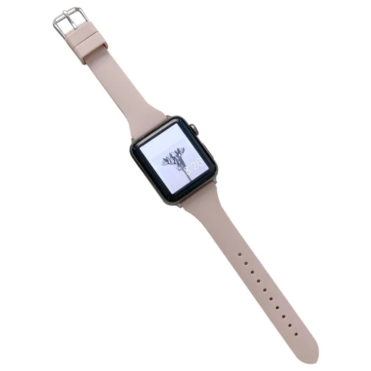 Dây đồng hồ silicone eo nhỏ cho Apple Watch Series, 7 41mm / 6&SE&5&4 40mm / 3&2&1 38mm, 7 45mm / 6&SE&5&4 44mm / 3&2&1 42mm