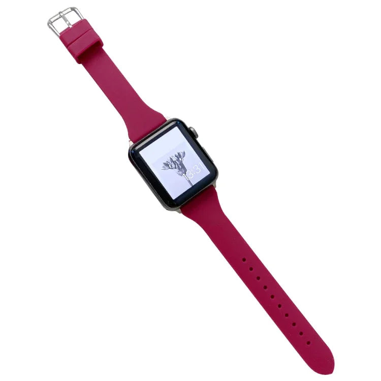 Dây đồng hồ silicone eo nhỏ cho Apple Watch Series, 7 41mm / 6&SE&5&4 40mm / 3&2&1 38mm, 7 45mm / 6&SE&5&4 44mm / 3&2&1 42mm