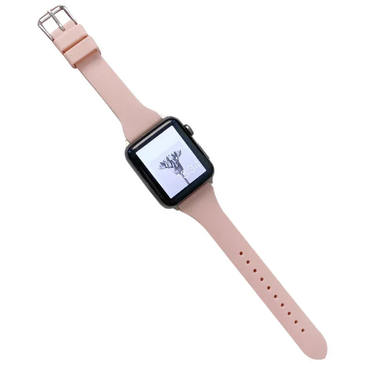 Dây đồng hồ silicone eo nhỏ cho Apple Watch Series, 7 41mm / 6&SE&5&4 40mm / 3&2&1 38mm, 7 45mm / 6&SE&5&4 44mm / 3&2&1 42mm