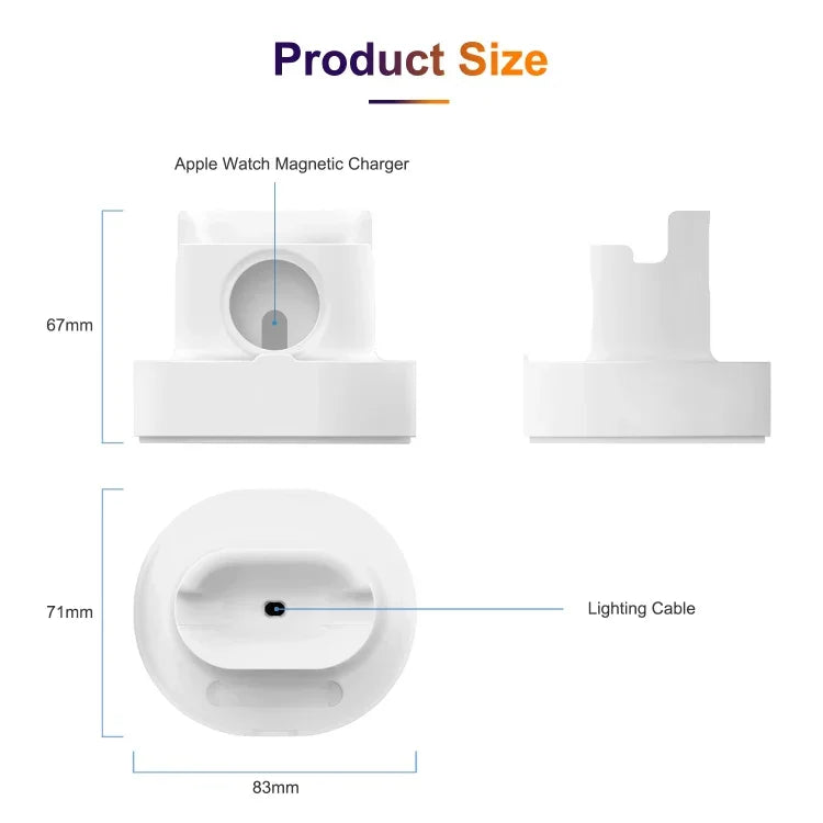 Giá đỡ sạc silicone 3 trong 1 A001 cho iPhone / iWatch / AirPods