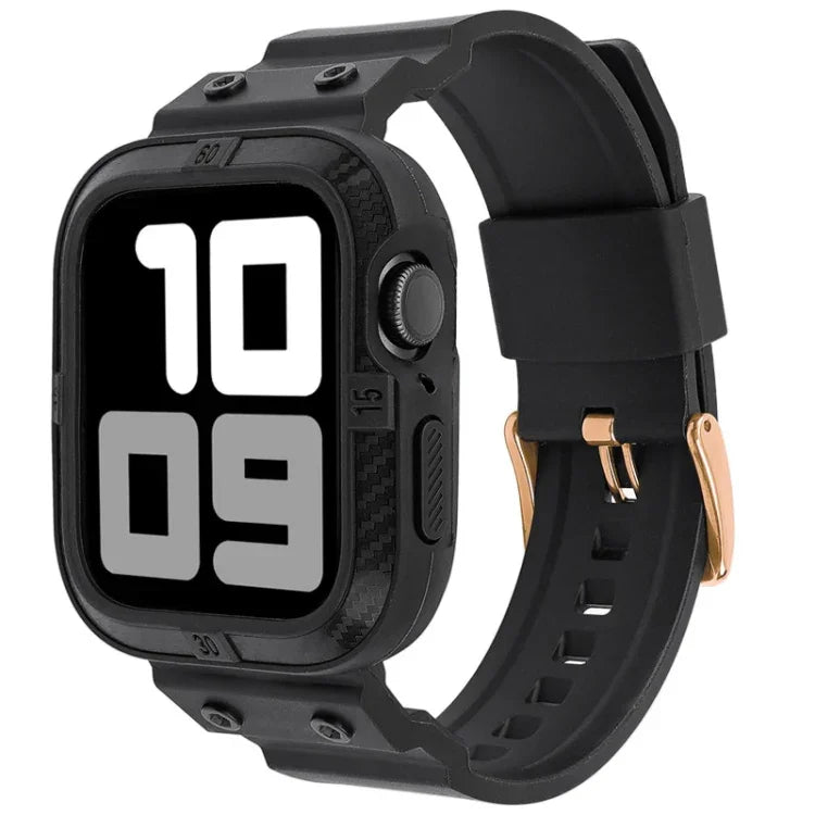 Dây đồng hồ thể thao sợi carbon tích hợp cho Apple Watch Series, 7 41mm / 6&SE&5&4 40mm / 3&2&1 38mm, 7 45mm / 6&SE&5&4 44mm / 3&2&1 42mm