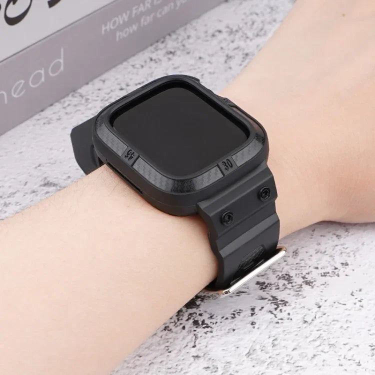 Dây đồng hồ thể thao sợi carbon tích hợp cho Apple Watch Series, 7 41mm / 6&SE&5&4 40mm / 3&2&1 38mm, 7 45mm / 6&SE&5&4 44mm / 3&2&1 42mm
