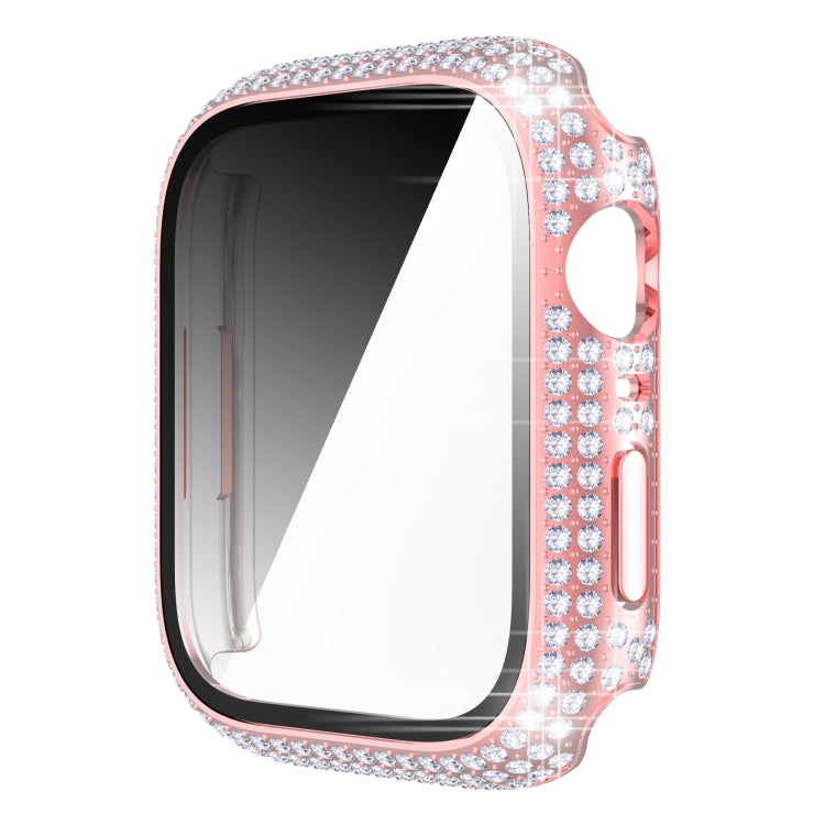 Ốp đồng hồ PC kim cương + kính cường lực cho Apple Watch Series, 7 41mm, 7 45mm