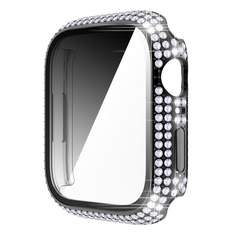 Ốp đồng hồ PC kim cương + kính cường lực cho Apple Watch Series, 7 41mm, 7 45mm