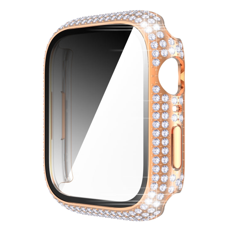 Ốp đồng hồ PC kim cương + kính cường lực cho Apple Watch Series, 7 41mm, 7 45mm