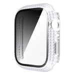 Ốp đồng hồ PC kim cương + kính cường lực cho Apple Watch Series, 7 41mm, 7 45mm