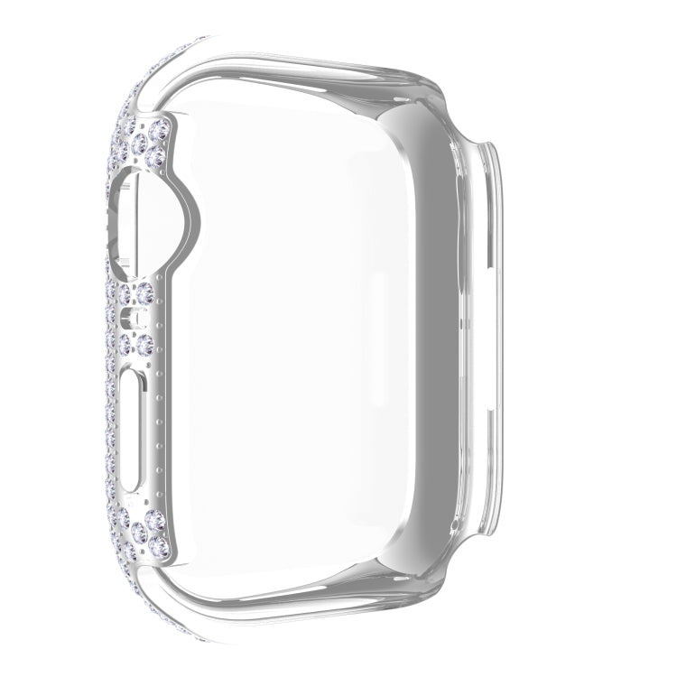 Ốp đồng hồ PC kim cương + kính cường lực cho Apple Watch Series, 7 41mm, 7 45mm