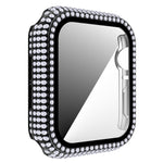 Ốp đồng hồ PC kim cương + kính cường lực cho Apple Watch Series, 6&SE&5&4 40mm, 6&SE&5&4 44mm