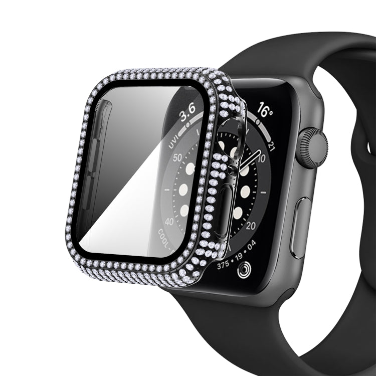 Ốp đồng hồ PC kim cương + kính cường lực cho Apple Watch Series, 6&SE&5&4 40mm, 6&SE&5&4 44mm