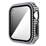 Ốp đồng hồ PC kim cương + kính cường lực cho Apple Watch Series, 6&SE&5&4 40mm, 6&SE&5&4 44mm